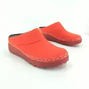 Dansko Women EU 36 6 Lucie Clog Orange Wool Blend Platform Wedge Aztec Southwest