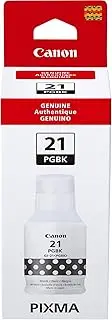Canon GI-21 Genuine Pigment Black Ink Bottle, Compatible with Megatank PIXMA G1220, G2260, G3260, G1230, G2270, G3270, G4270, G3290, and G4280 Printers
