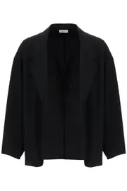 [FEAR OF GOD] FEAR OF GOD blazer in misto cotone e lana nero oversize con zip 50 Black