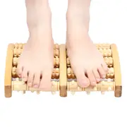 Wooden Foot Massager Roller Plantar Fasciitis Care Reflexology Relax Stress
