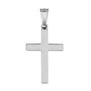14k White Gold Shiny Square Cross Pendant