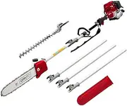 Giantz Pole Saw, 40cc Hedge Trimmer Brush Cutter Poles Tree Pruner Chainsaw Cordless Petrol Hand Power Chainsaws Home Garden Farm Whipper Snipper Tool Saws, 4 Stroke 12"bar Anti-slip Padding 2 In1
