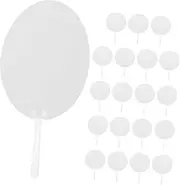 Totority 20pcs Children's Doodle Fan Round Handeld Fan Graffiti Hand Fan Chinese Folding Fan Hand Fans Bulk Party Painting Fans Chinese Hand Fan Blank Hand Fan Craft Hand Fans White Paper