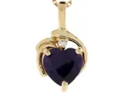 14k Gold 0.025cttw Diamond Simulated Alexandrite June Birthstone Charm