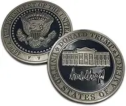 Aizics Mint Donald Trump 2025 45 47 Presidential Oval Office Challenge Coin Blue & Silver. Official Aizics Mint Design. Large 50mm x 3mm Size