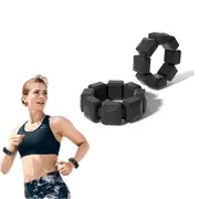 Pair of Silicone Wrist Ankle Weights Unisex Strength Training Set for Walking Running Gym-Black