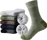 [Generico] Wool Socks for Women, Thick Fleece Socks,5 Pairs Wool Cushion Socks - Warm Winter Hiking Socks, Soft Breathable Knit Night Socks for Cold Weather