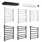 ACA Black Chrome Round Electric Heated Towel Rack Rail Warmer SUS Smart UV Dryer