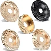 Wood Carving Disc Metal Angle Grinder Wood Carving Disc Set 4 and 4 1/2 Angle Grinder Attachments with 5/8 Inch Arbor, Stump Grinder Tool