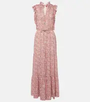 [Poupette St Barth] Poupette St Barth Belene floral ruffled jumpsuit AU 8 pink