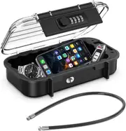 Portable Safe Box with 4-Digit Combination Lock, Waterproof and Detachable
