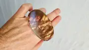Sunstone Three Finger Cocktail Ring. Sterling Silver. Adjustable. Gorgeous Flash