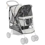 New 2024 Pawhut Dog Stroller Rain Cover W/ Rear Entry, Cover, For Dog Pram_FM18