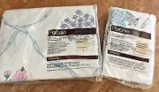 Vintage Full Fitted Sheet & Pillowcases No Iron Percale Ribbon Bouquet New