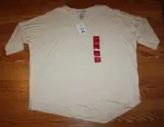 NWT Womens Philosophy Wheatfield Heather Beige Asymmetrical Hem Top Sweater XXL