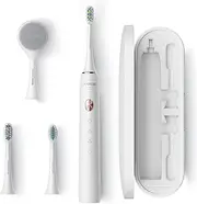 Soocas Electric Toothbrush for Adults, Rechargeable Electric Toothbrush with Travel Case, 3 Toothbrush Replacement Heads, 4 Modes 2 Mins Smart Timer, 4 Hours Charge Lasts 30 Days