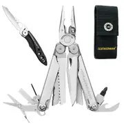 Leatherman Wave Plus + Stainless Steel Multi-Tool + Nylon Sheath + Skeletool KB