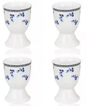 STPGOODS Blue Flower Porcelain Egg Cup Set of 4 Easter Egg Holder Gift Set