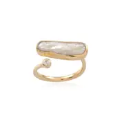 Kai Sterling Silver Ring with Pearl - Shiny Finish Sterling Silver Jewellery - Shop Australia