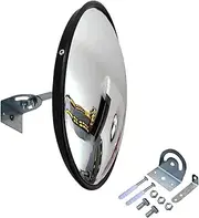 12 Inch Convex Corner Mirror Blind Spot Wall Security Mirror for Traffic Safety Garage Warehouse Office Clear Vision（Black）