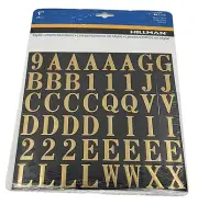 Hillman Reflective Letters and Numbers Mylar #842266 Gold #111 Pieces