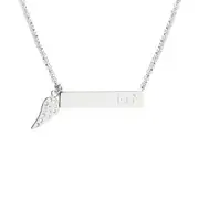 Kid's Personalised Charm Name Plate Necklace In Silver