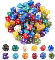 Polyhedral Dice Set, 60 Pieces Acrylic Dice Set, D10 Game Dice Colourful for D&D/RPG/MTG Table Games, Board Game, Card Game, Role Play for Entertainment Activities, Leisure Venues (12 Colours)