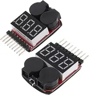 STOBOK Lithium Battery Voltage Tester Set Low Voltage Alarm Sound Alert for Car Household 2pcs