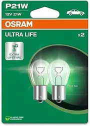 Osram Ultra Life P21W Double Blister Pack (2 Lamps), White