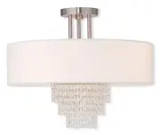 Livex Lighting 51028-91 Carlisle Semi-Flush Mount Brushed Nickel