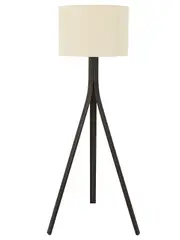 Bennett 1 Light Floor Lamp in Walnut with Natural Shade