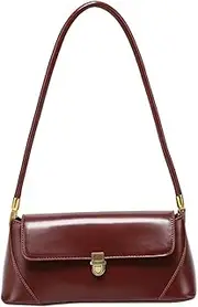 [zhongningyifeng] Small Clutch Shoulder Bag for Women Leather Mini Tote Handbag Purse with Buckle Closure