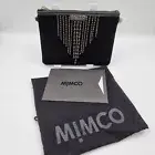 Mimco Black Lucky Star Leather Medium Pouch Clutch Purse Wristlet Crossbody NWT