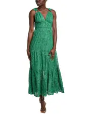 FARM Rio Monstera Corset Tie Maxi Dress