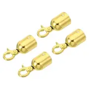 0.8" Stanchion Rope End Stopper, 4pcs Cord End Caps Barrier Rope End Cap, Golden