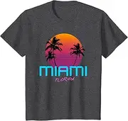 X.Style Miami Florida Retro 80s T-Shirt ds1314 T-Shirt Black