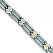 Chisel Titanium Yellow IP-Plated 8.5in Bracelet 8.5" TBB128-8.5