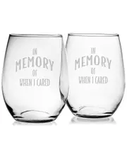 Susquehanna Glass Set of Two 21oz In Memory Stemless Glasses