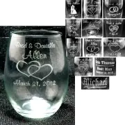 Personalized Stemless Wine Glasses Custom Wedding Party Bridesmaids Gifts Bride