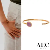 在飛比找蝦皮商城優惠-AEC PARIS 巴黎品牌 白鑽紫水晶手環 可調式簡約金手