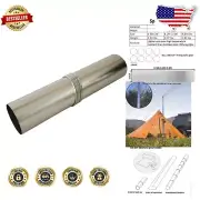 Durable Ultralight Titanium Camping Flue - 2.36" Dia. Stove Pipe with Rings