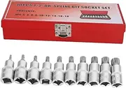 10pcs Chrome-vanadium Steel Spline Bit Socket Set 1/2'' 12 Type Pneumatic Socket Combination for Cars and Machines
