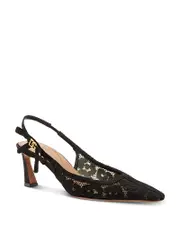 Dolce & Gabbana Women's Pointed Toe Lace Style High Heel Slingback Pumps