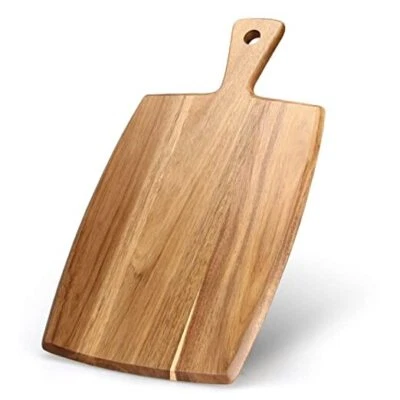 Best Acacia Wood Cutting Board with Handle Wooden Charcuterie Board 17" x 10"