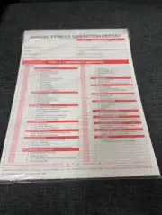 25-PACK. Annual Vehicle Inspection Report Form. 3-Ply, Carbonless. FMCSA DOT.