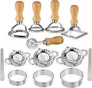 13 Pcs Ravioli Stamp Set, Ravioli Pasta Cutter Wheel Set, Ravioli Maker Cutter with Roller Wheel and Handle 3 Sizes Dumpling Press with Dough Cutter Stuffing Spoon, Pasta Press Wheel Pasta Tools/3068