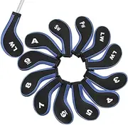 GkgWuxf Golf Iron Covers | 12X Head Covers Set,Number Alphabet Design Sports Fan Golf Club Equipment, Sports Fan Equipment Protects for All Weather Conditions