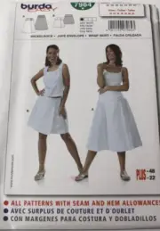 Burda 7964 Misses Wrap Skirt (10-12-14-16-18-20-22) Sewing Pattern 2 Styles OOP