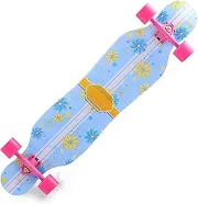 Sports Longboard Skateboard, ABEC-11 Chrome Steel Bearing 41 inches 7-Layer A-Level Maple Fresh Pattern Dance Board Skateboard Suitable for Adult Men Women