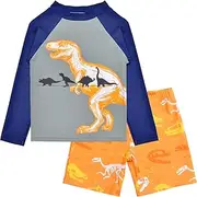 [PASHOP] Baby Boy Trunk Swimsuit Set Shark Dinosaur Swimsuits for Toddlers Boys Rash Guard and Trunks Set